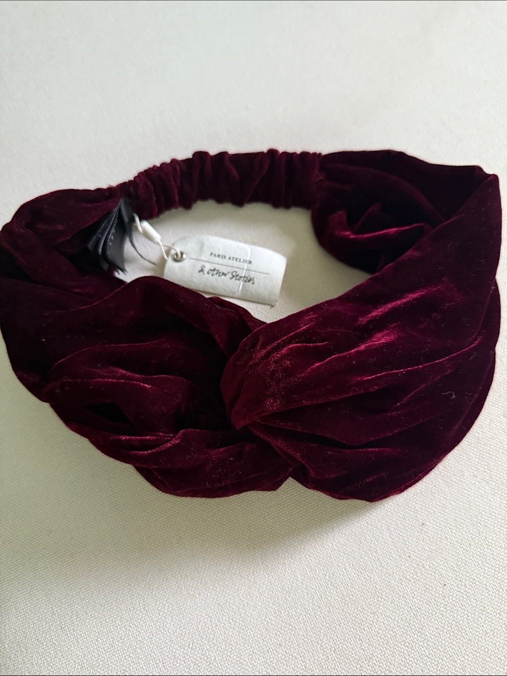 NWT &Other Stories Velvet Twist Headband in Wine